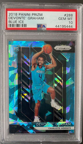 2018 Prizm Devonte Graham RC Blue Ice #288 96/99 PSA 10 GEM MT
