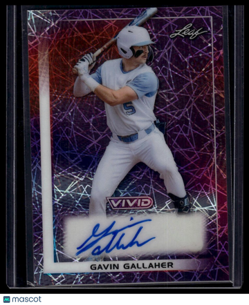 2025 Leaf Vivid Gavin Gallaher #BA-GG2 Base Autographs Laser Cool Gray SN AU