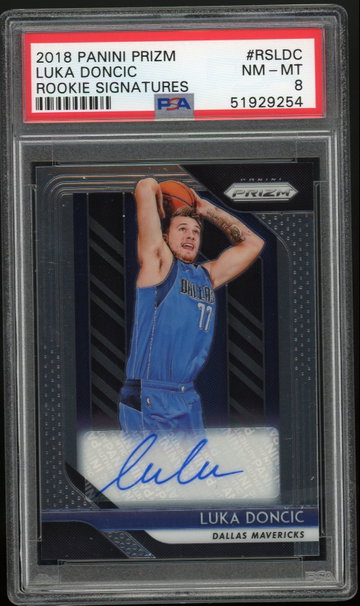 Luka Doncic 2018 Prizm Rookie Signatures PSA 8