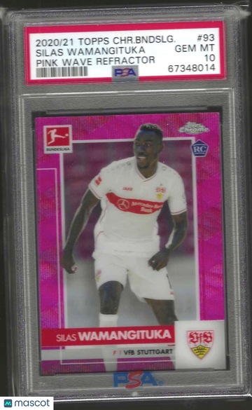 2020 Topps Chrome Bundesliga Silas Wamangituka #93 Pink Wave Refractor PSA 10