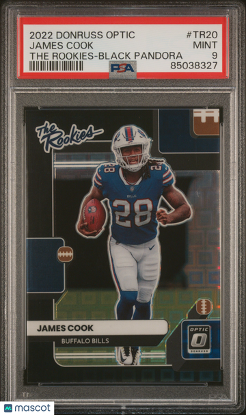 2022 Donruss Optic The Rookies James Cook #TR20 The Rookies-Black Pandora PSA 9