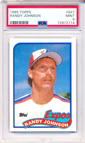 1989 Topps #647 Randy Johnson PSA 9 - JUST GRADED! NEW CASE!