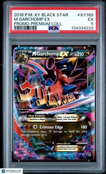 2016 Pokemon Xy Black Star Promo M Garchomp EX Promo-Premium Coll. PSA 5 #XY168
