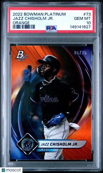 2022 Bowman Platinum Jazz Chisholm JR. #73 Orange PSA 10