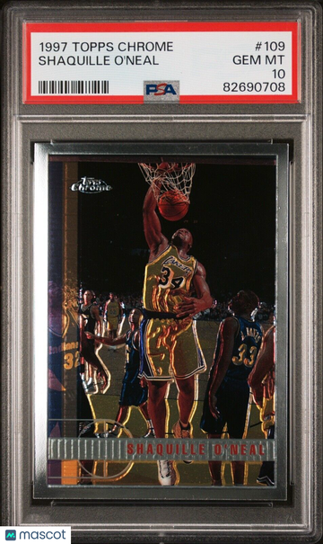 1997 98 Topps Chrome SHAQUILLE O'NEAL #109 PSA 10 *Pop 34* No Greening New Grade