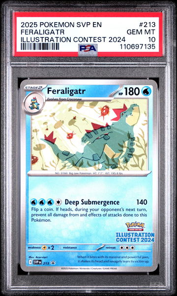 2025 Pokemon Scarlet and Violet Black Star Promo Illustration Contest '24 Winner Feraligatr #213 PSA 10