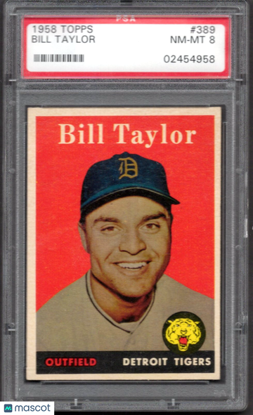 1958 Topps Bill Taylor #389 PSA 8