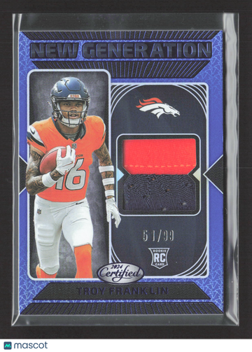 2024 Panini Certified New Generation Troy Franklin #NGS-TFN Blue 51/99 RC Memorabilia