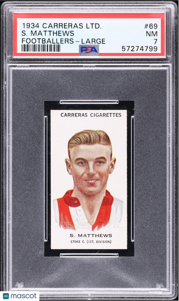1934 Carreras LTD. Footballers Stanley Matthews #69 PSA 7
