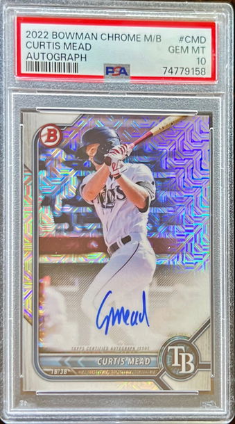 2022 Bowman Chrome Curtis Mead Mega Box Autograph PSA 10