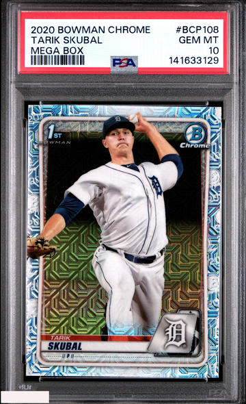2020 BOWMAN CHROME MEGA BOX TARIK SKUBAL #BCP108 1ST RC TIGERS PSA 10 GEM MT