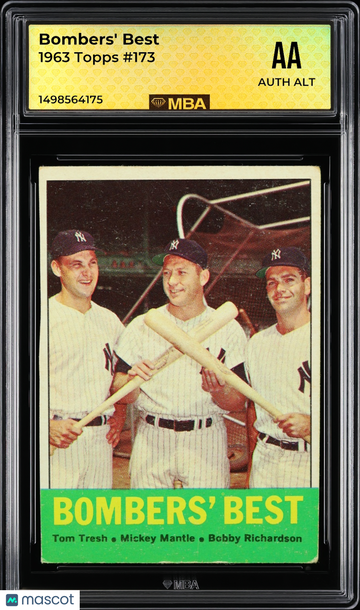 1963 Topps Bombers' Best #173 MBA Authentic Altered