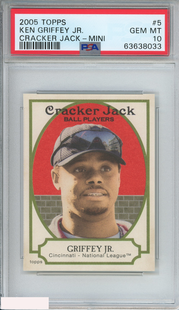2005 TOPPS KEN GRIFFEY JR #5 CRACKER JACK-MINI CINCINNATI REDS HOF PSA 10 GEM MT