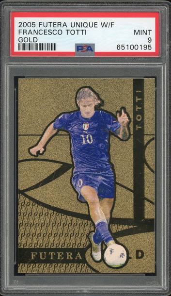 2005 Futera Unique Gold /820 Francesco Totti PSA 9