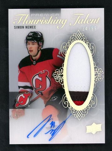 2022 Upper Deck Premier FT-SN Simon Nemec Flourishing Talent /99 VG Auto