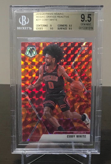 Coby White 2019 Mosaic Orange Reactive Prizm RC BGS 9.5