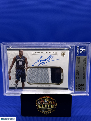 2015-16 Panini National Treasures Jarell Martin #125 SN MEM AU RC BGS 8.5 Auto 10