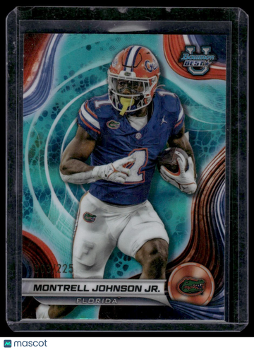 2024 Bowman University Best Montrell Johnson Jr. #53 Aqua Refractor SN