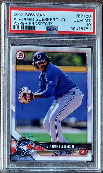 2018 VLADIMIR GUERRERO JR Topps Bowman Paper Prospects PSA 10 Rookie RC #BP150