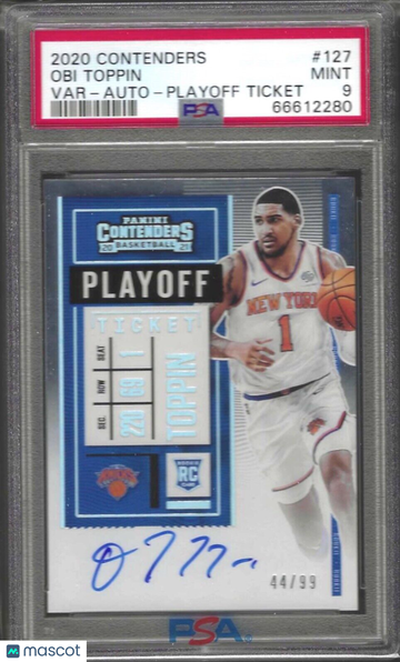 2020 Panini Contenders Obi Toppin #127 Var Auto Playoff Ticket PSA 9