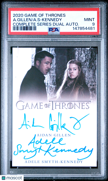 2020 Game Of Thrones Complete Series Dual Autograph A. S-Kennedy A. Gillen Autograph PSA 9