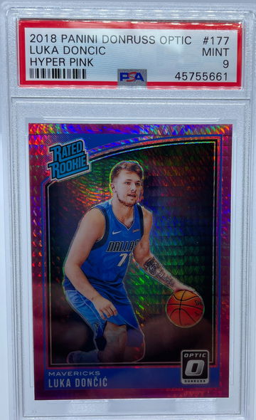 2018 Panini Donruss Optic Luka Doncic HYPER PINK #177 PSA 9 MINT