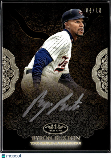 2019 Topps Tier One Byron Buxton Autographed Trading Card MLB Minnesota Twins /10