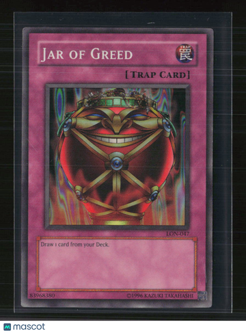 2002 Konami Labyrinth of Nightmare Jar of Greed Super Rare Trap Card