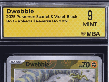2025 Pokemon Scarlet & Violet Black Bolt Dwebble Reverse Holo MBA 9 #51