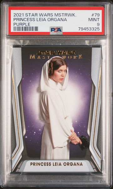 2021 TOPPS STAR WARS MASTERWORK PRINCESS LEIA ORGANA PURPLE #79 PSA 9