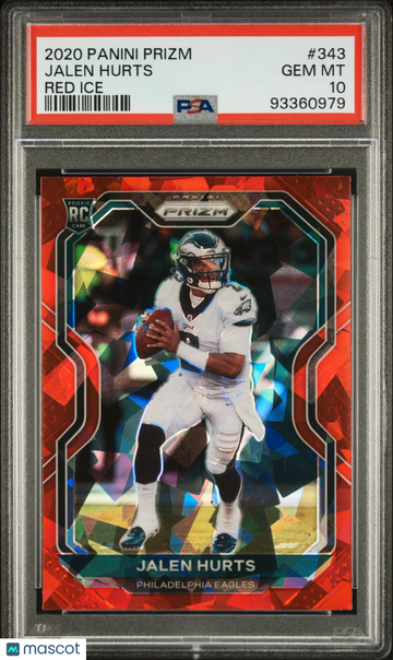 2020 Panini Prizm Jalen Hurts #343 Red Ice PSA 10
