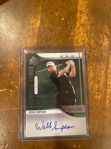 2012 Webb Simpson Rookie SP Authentic Auto /299