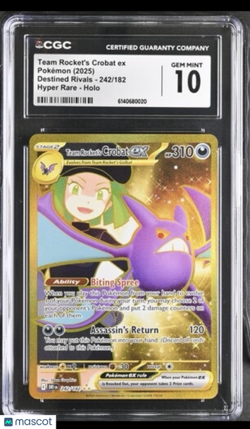 Sv10: Destined Rivals Crobat Holo Rare Full Art 10 #242/182