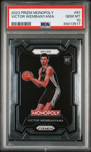 2023 PANINI VICTOR WEMBANYAMA PRIZM MONOPOLY #81 PSA 10