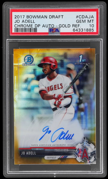 2017 Bowman Chrome Jo Adell Draft Picks Autograph Gold Refractor PSA 10