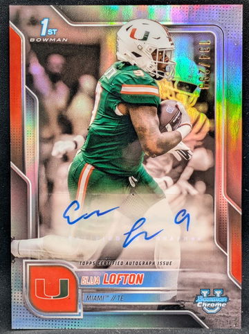 2025 Bowman Chrome University Autograph Refractor #BCA-EL Elija Lofton /299