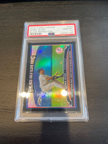 2006 Topps Chrome Derek Jeter Black Refractor PSA 10