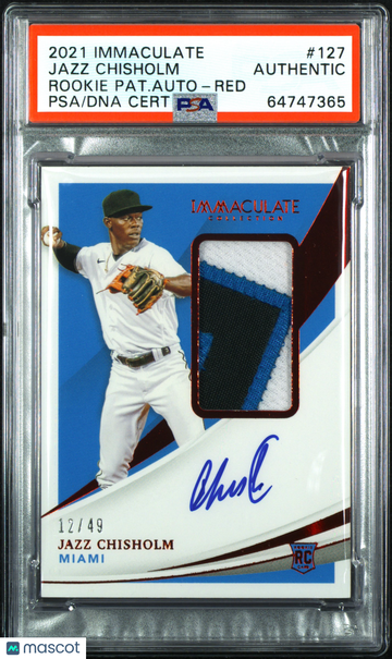 2021 Panini Immaculate Collection Jazz Chisholm #127 Rookie Pat. Auto Red /49 PSA A Auto A