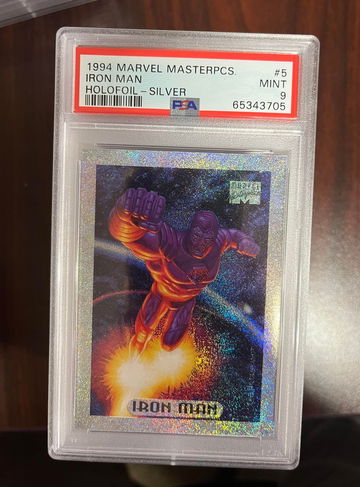1994 Marvel Masterpieces Iron Man Holofoil Silver PSA 9