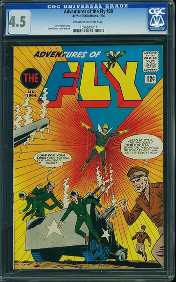ADVENTURES OF THE FLY #29, CGC 4.5 VG+