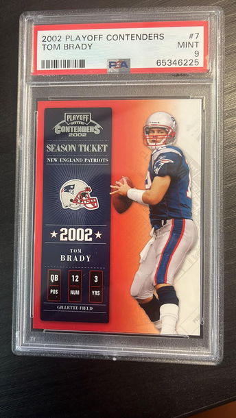 2002 Playoff Contenders Tom Brady PSA 9