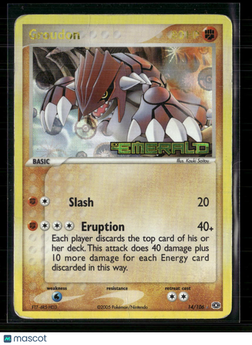 2005 EX Emerald Groudon Reverse Holo Rare #14/106