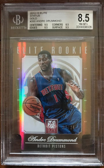 2012-13 Elite Andre Drummond Status Gold Parallel Die Cut Rookie /24 BGS 8.5