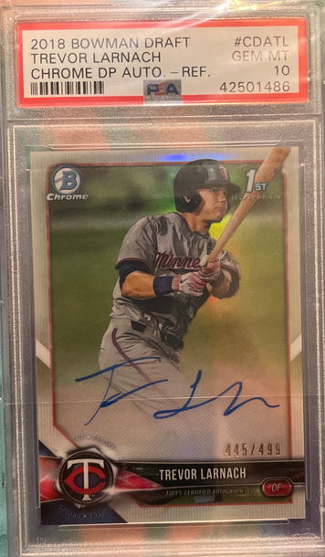 2018 Bowman Chrome Draft Trevor Larnach auto /499