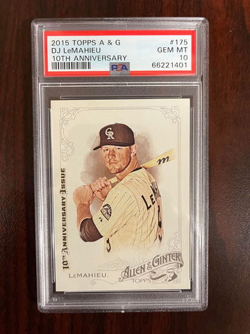 2015 Topps Allen & Ginter DJ LeMahieu 10th Anniversary PSA 10  1/10