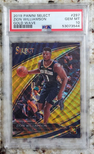 2019 Select Gold Wave Courtside ZION WILLIAMSON #297 PSA 10