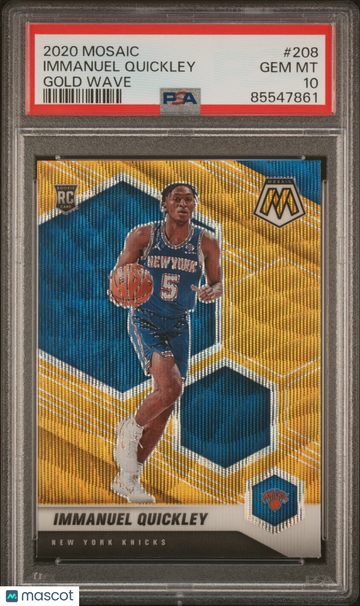 2020 Panini Mosaic Immanuel Quickley #208 Gold Wave PSA 10