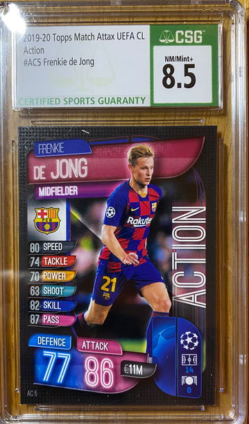 2019 Topps Match Attax UEFA CL Frenkie de Jong Action CSG 8.5