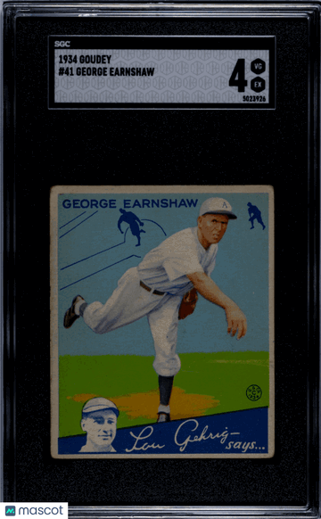 1934 Goudey George Earnshaw #41 SGC 4