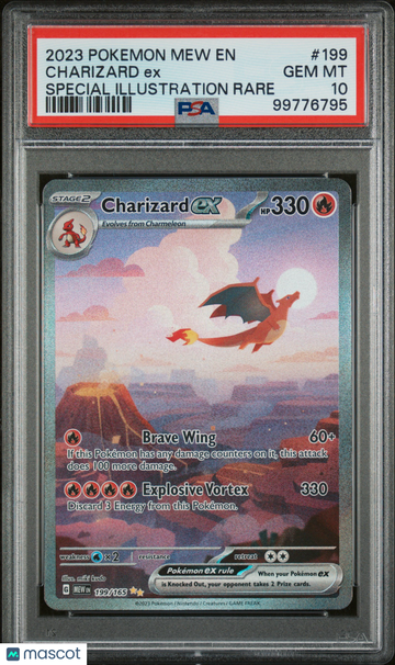 2023 Pokemon Mew EN-151 Charizard EX Special Illustration Rare PSA 10 #199